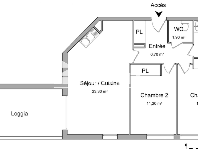 Appartement 3 pièces (61.6 m²) à louer - Montpellier (34070)