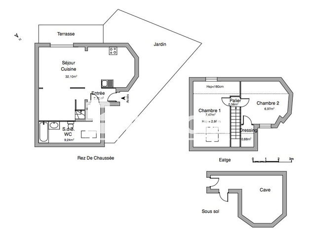 Maison 3 pièces (59.92 m²) à louer - Caen (14000)