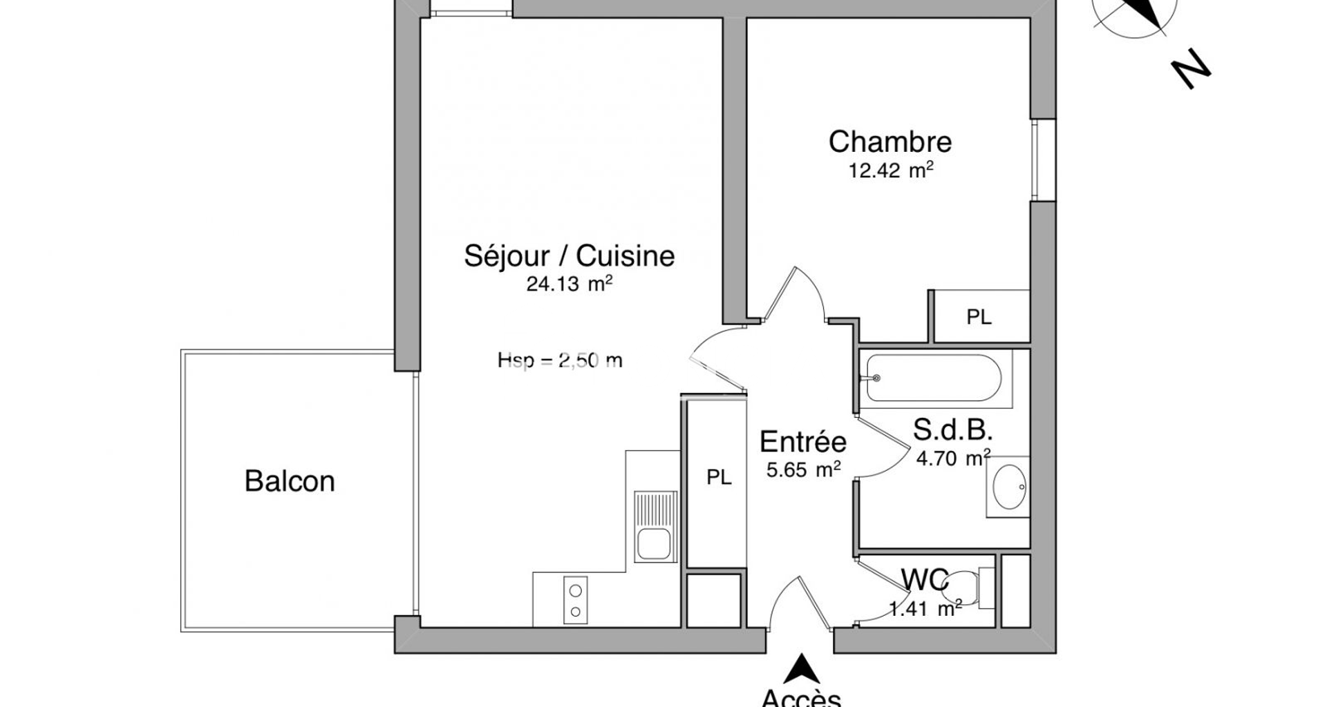Appartement 2 pièces (48.31 m²) à louer - Nîmes (30000)