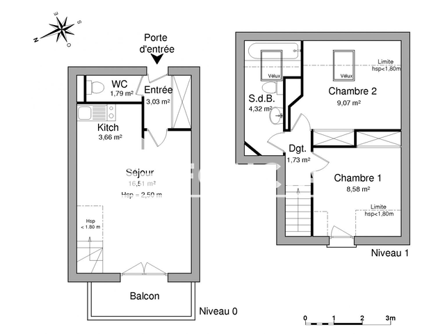 Appartement 3 pièces (48.69 m²) à louer - Chartres De Bretagne (35131)