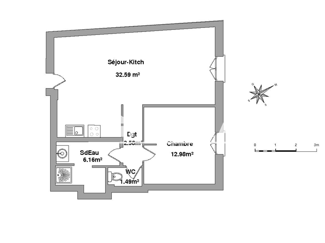 Appartement 2 pièces (55.8 m²) à louer - Nimes (30000)