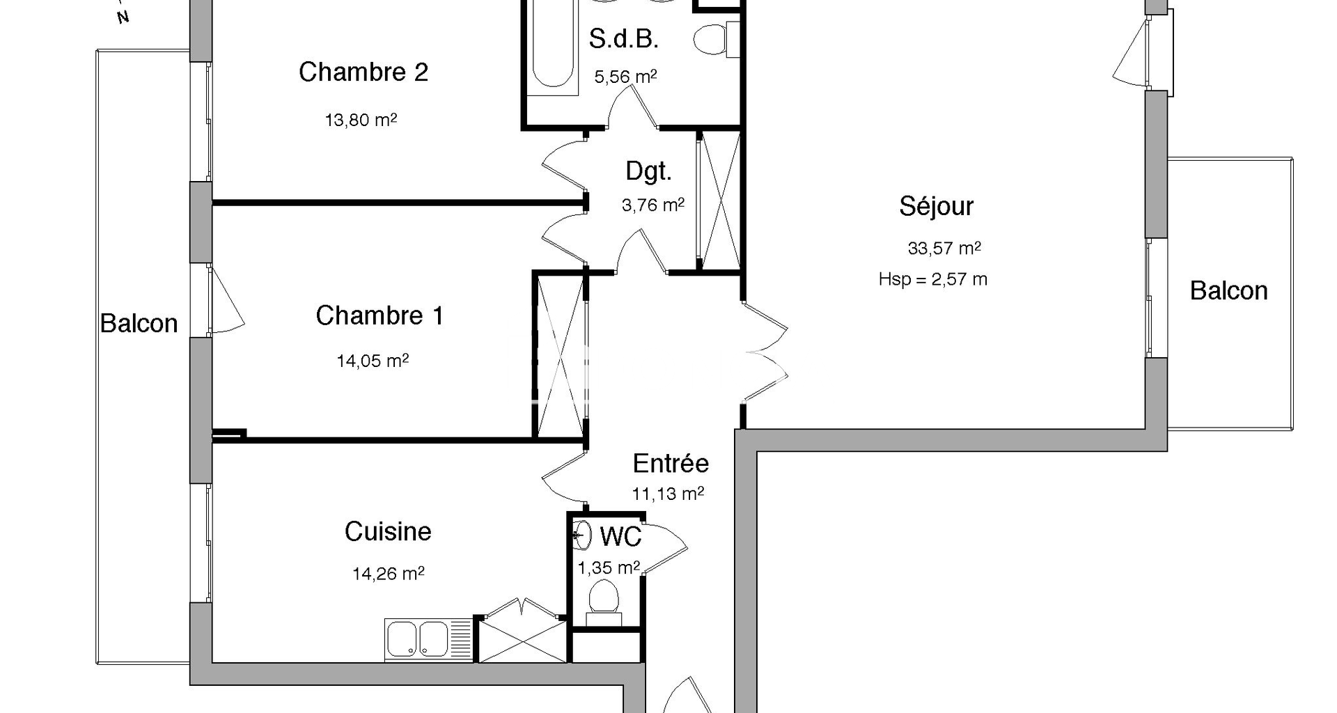Appartement meublé 3 pièces (97.6 m²) à louer - Nîmes (30900)