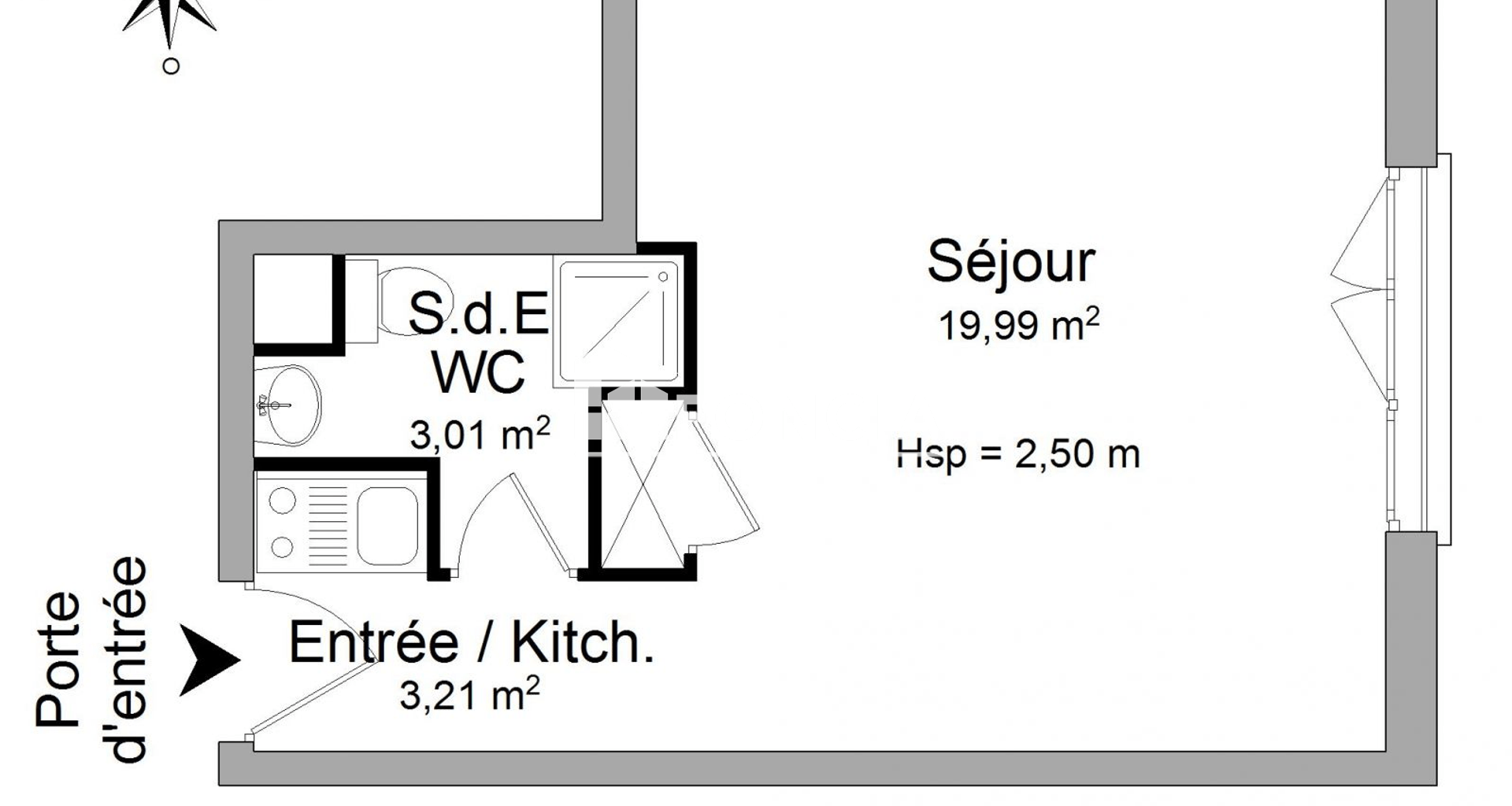 Studio (26.21 m²) à louer - Le Havre (76600)