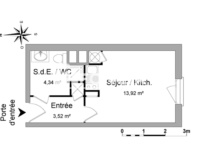 Studio (21.78 m²) à louer - Rennes (35000)