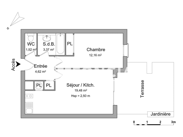 Appartement 2 pièces (41.02 m²) à louer - Ales (30100)