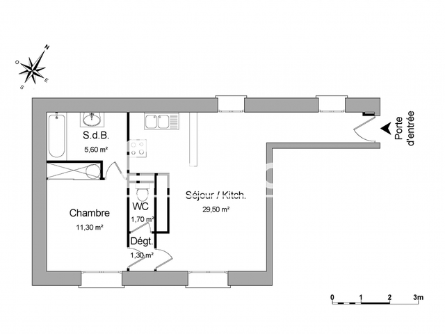Appartement 2 pièces (49.4 m²) à louer - Saint Brieuc (22000)