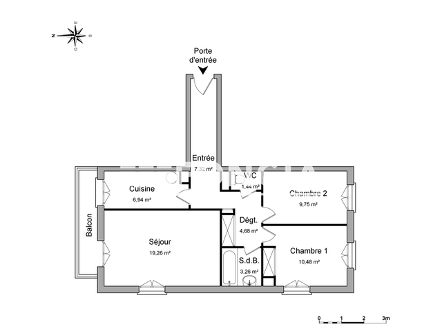 Appartement 3 pièces (63.13 m²) à louer - Epinay Sur Seine (93800)