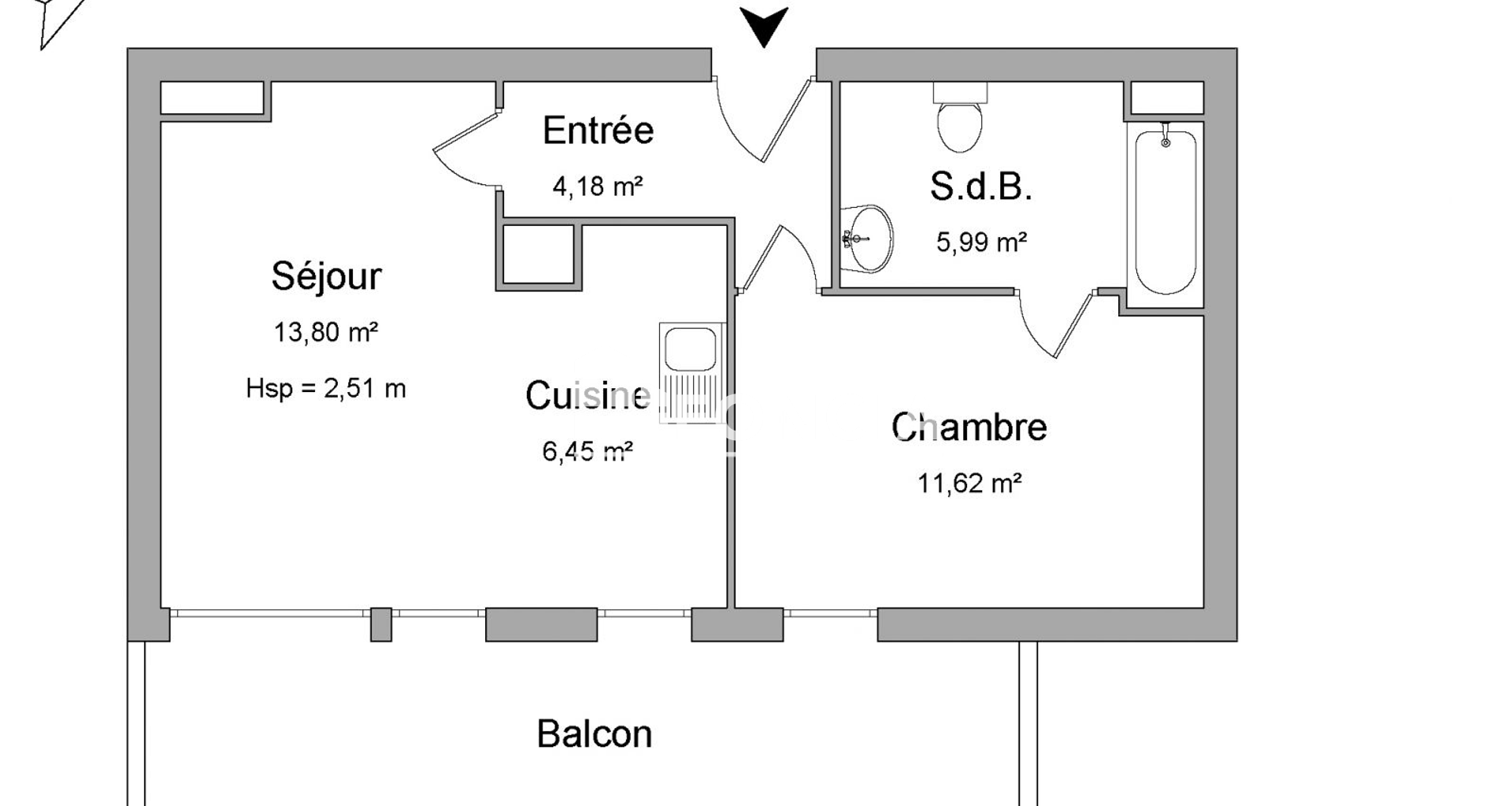 Appartement 2 pièces (42.04 m²) à louer - Brétigny-sur-orge (91220)