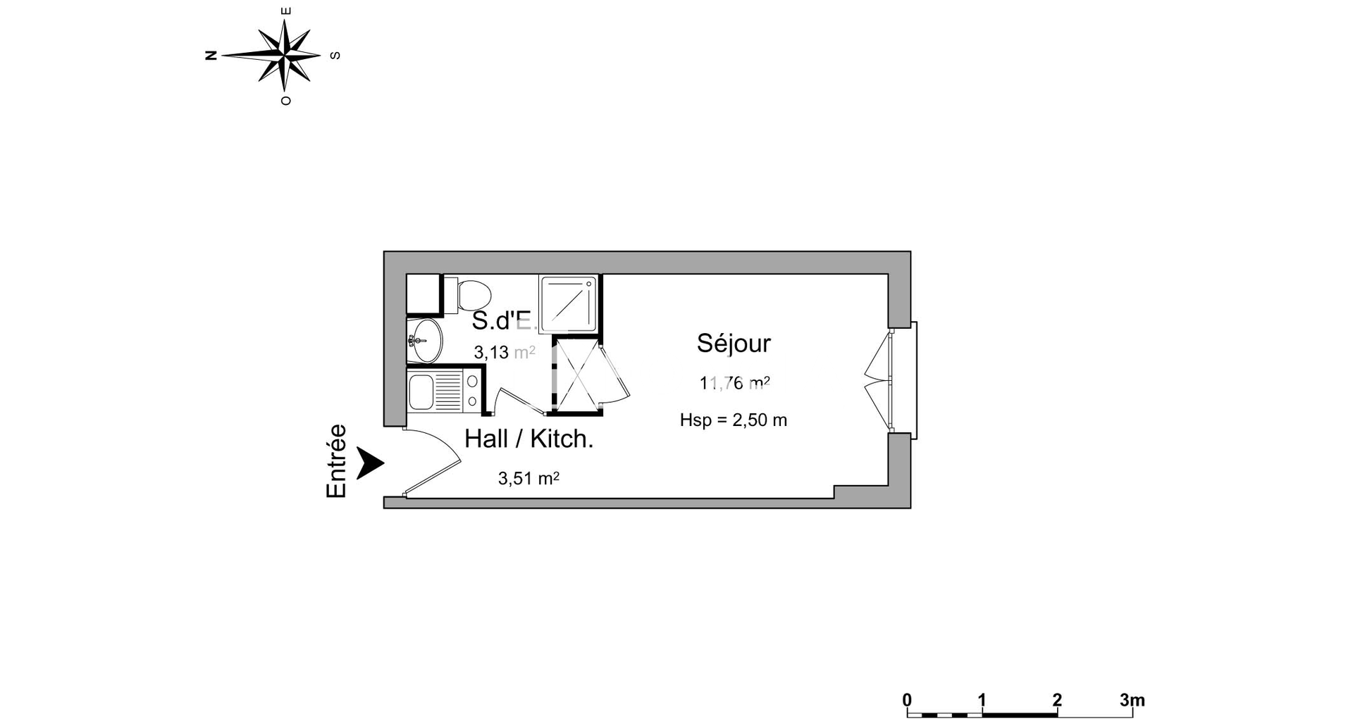 Studio (18.4 m²) à louer - Le Havre (76600)
