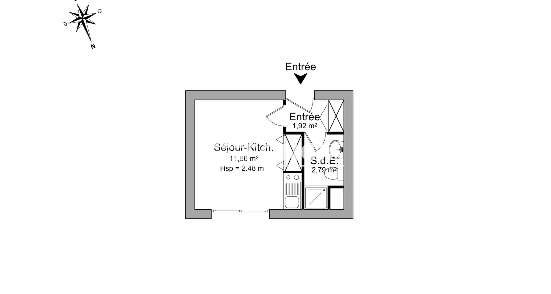 Studio (16.57 m²) à louer - Rouen (76000)