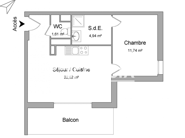 Appartement 2 pièces (40.82 m²) à louer - Deville Les Rouen (76250)