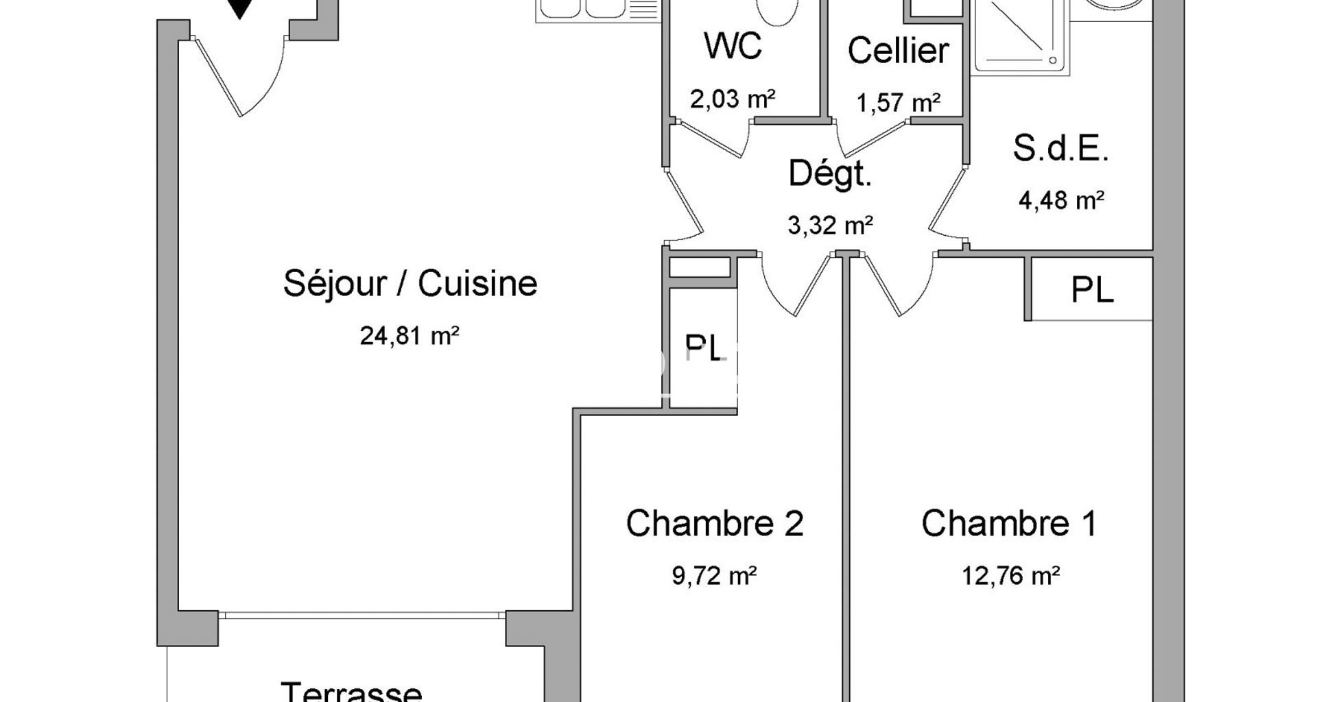 Appartement 3 pièces (58.69 m²) à louer - Rouen (76000)