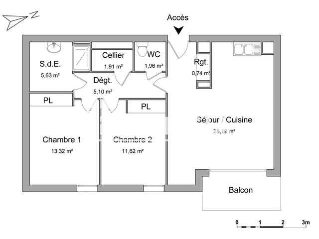 Appartement 3 pièces (68.47 m²) à louer - Rouen (76000)