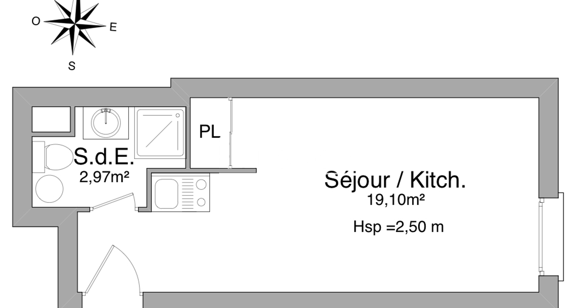 Studio (22.07 m²) à louer - Le Havre (76600)