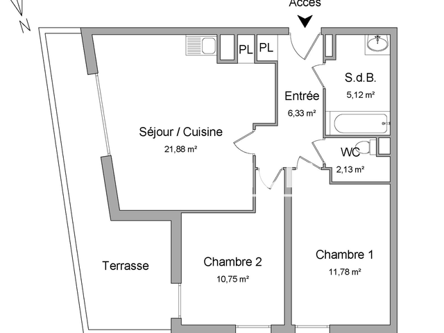 Appartement 3 pièces (57.99 m²) à louer - Sete (34200)