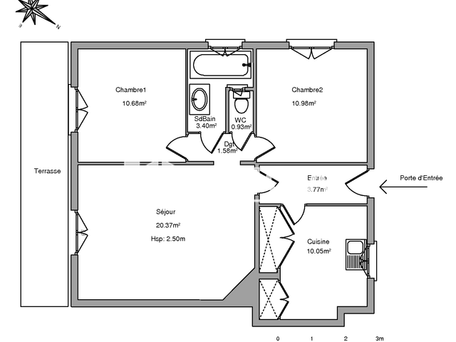 Appartement 3 pièces (61.76 m²) à louer - Saint Aygulf (83370)