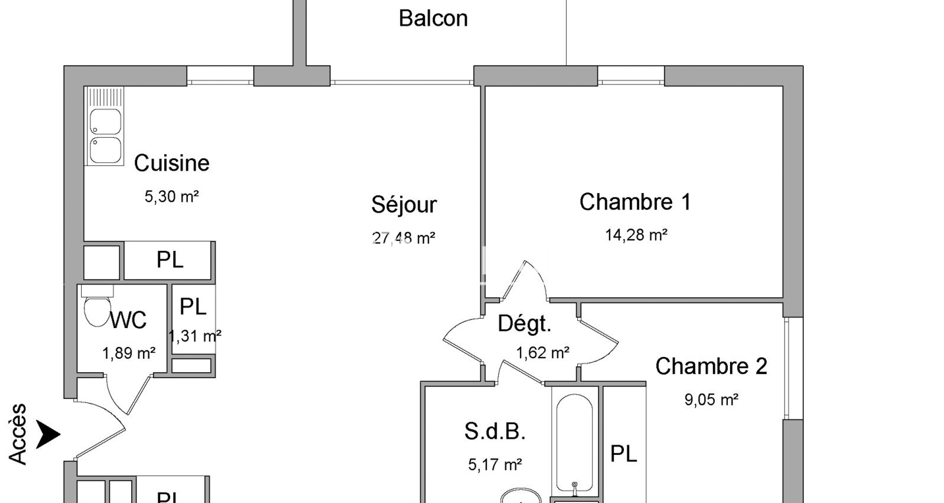 Appartement 3 pièces (66.1 m²) à louer - Le Petit-quevilly (76140)