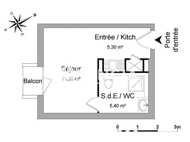 Studio (21.9 m²) à louer - Montpellier (34090)