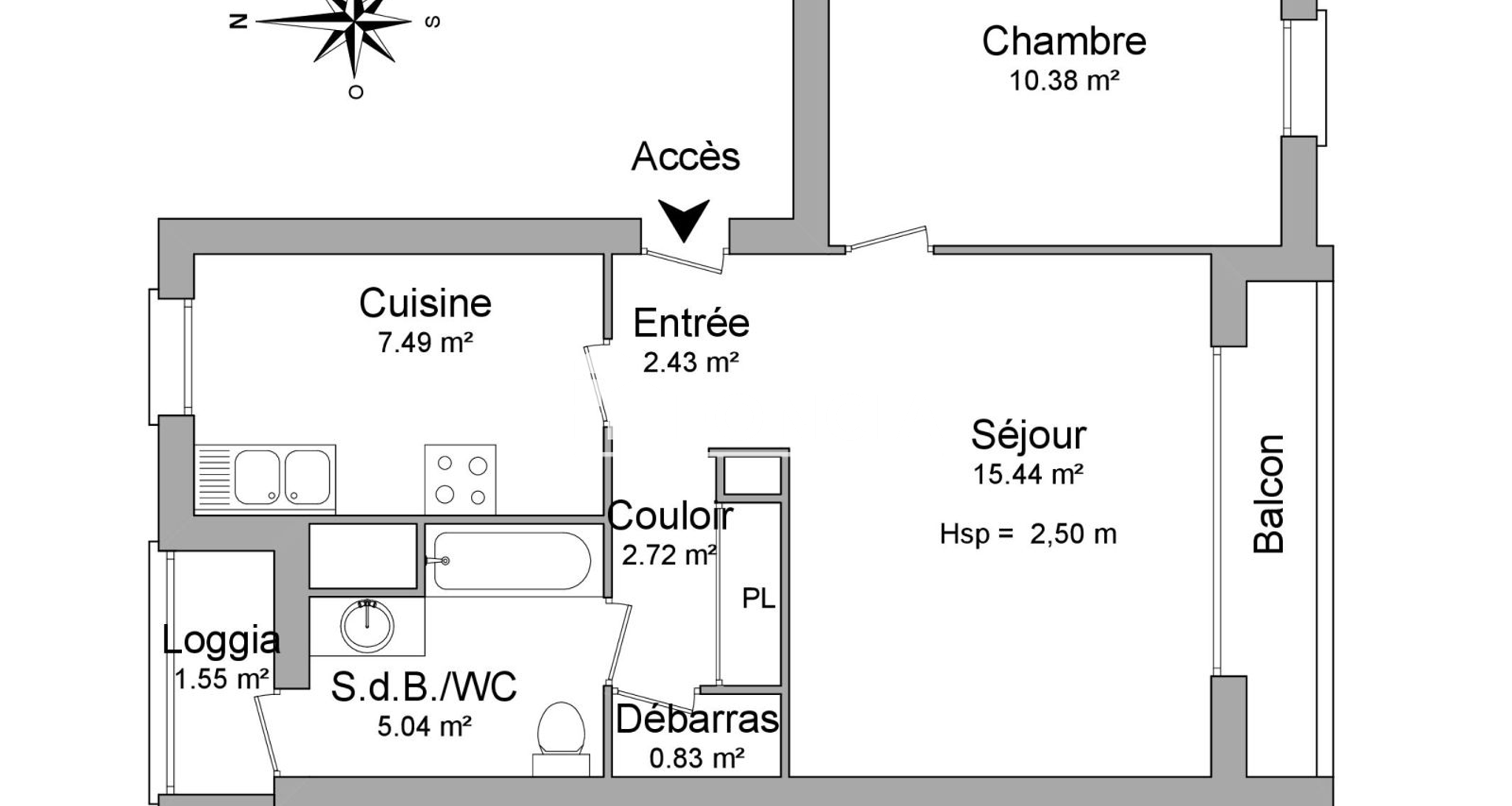 Appartement 2 pièces (45.5 m²) à louer - Orléans (45100)