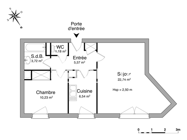 Appartement 2 pièces (49.98 m²) à louer - Rouen (76100)