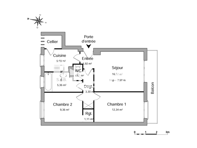 Appartement 3 pièces (56.78 m²) à louer - Châtenay-malabry (92290)