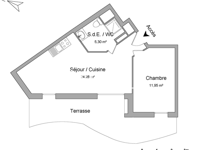 Appartement meublé 2 pièces (41.53 m²) à louer - Montpellier (34000)