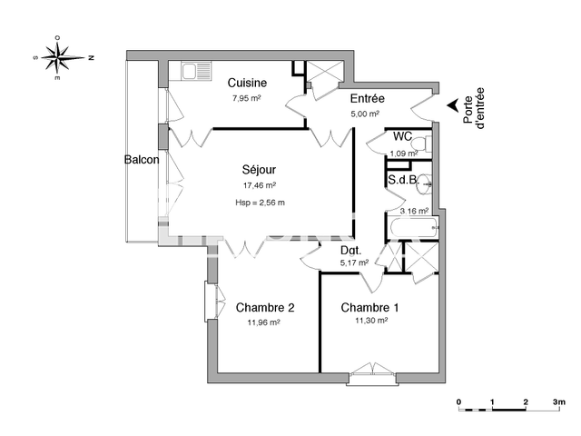 Appartement 3 pièces (63.09 m²) à louer - Saint Brieuc (22000)