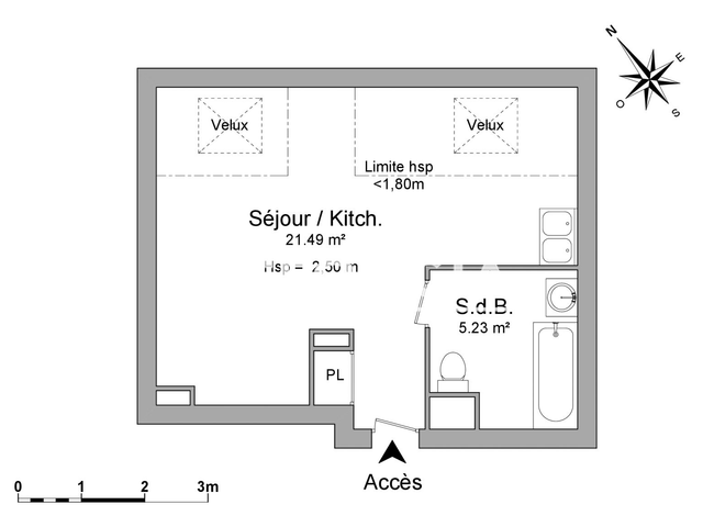 Studio meublé (26.49 m²) à louer - La Riviere Saint Sauveur (14600)