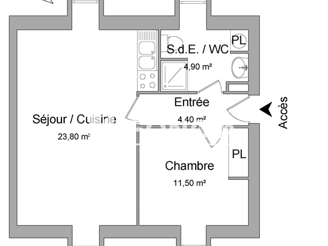 Appartement 2 pièces (44.6 m²) à louer - Vitre (35500)