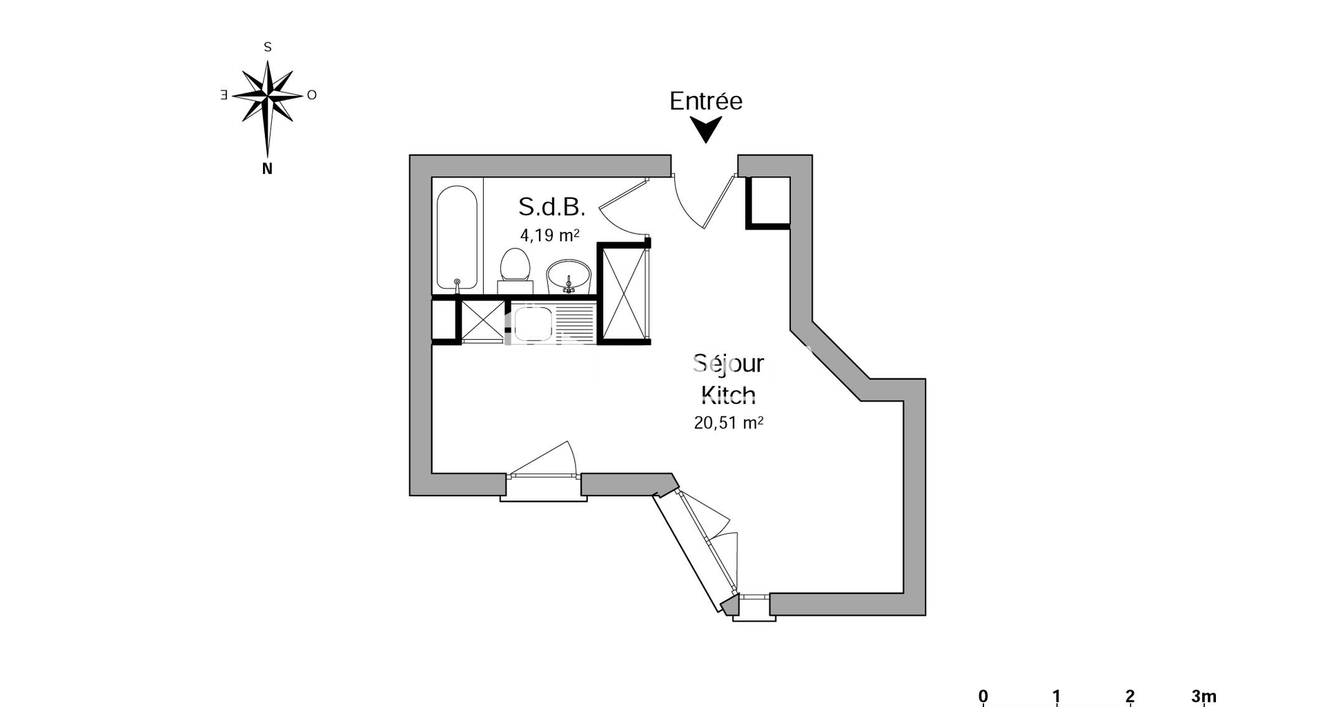 Studio (24.7 m²) à louer - Antony (92160)