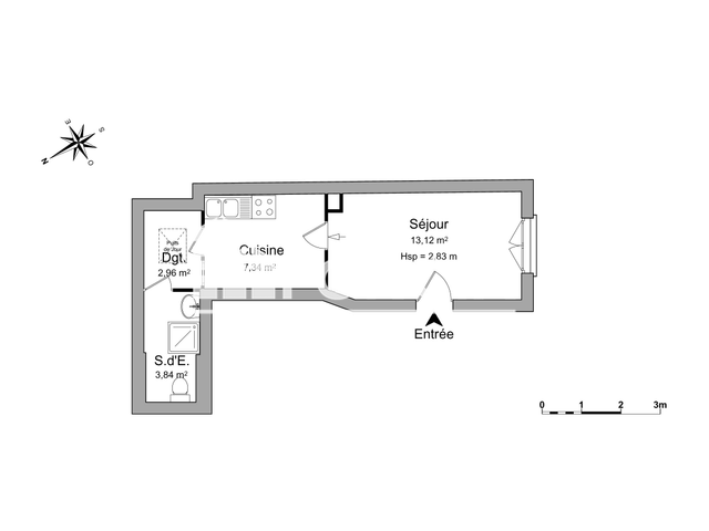 Studio (27.26 m²) à louer - Rouen (76000)