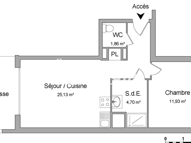 Appartement 2 pièces (43.62 m²) à louer - Rennes (35000)