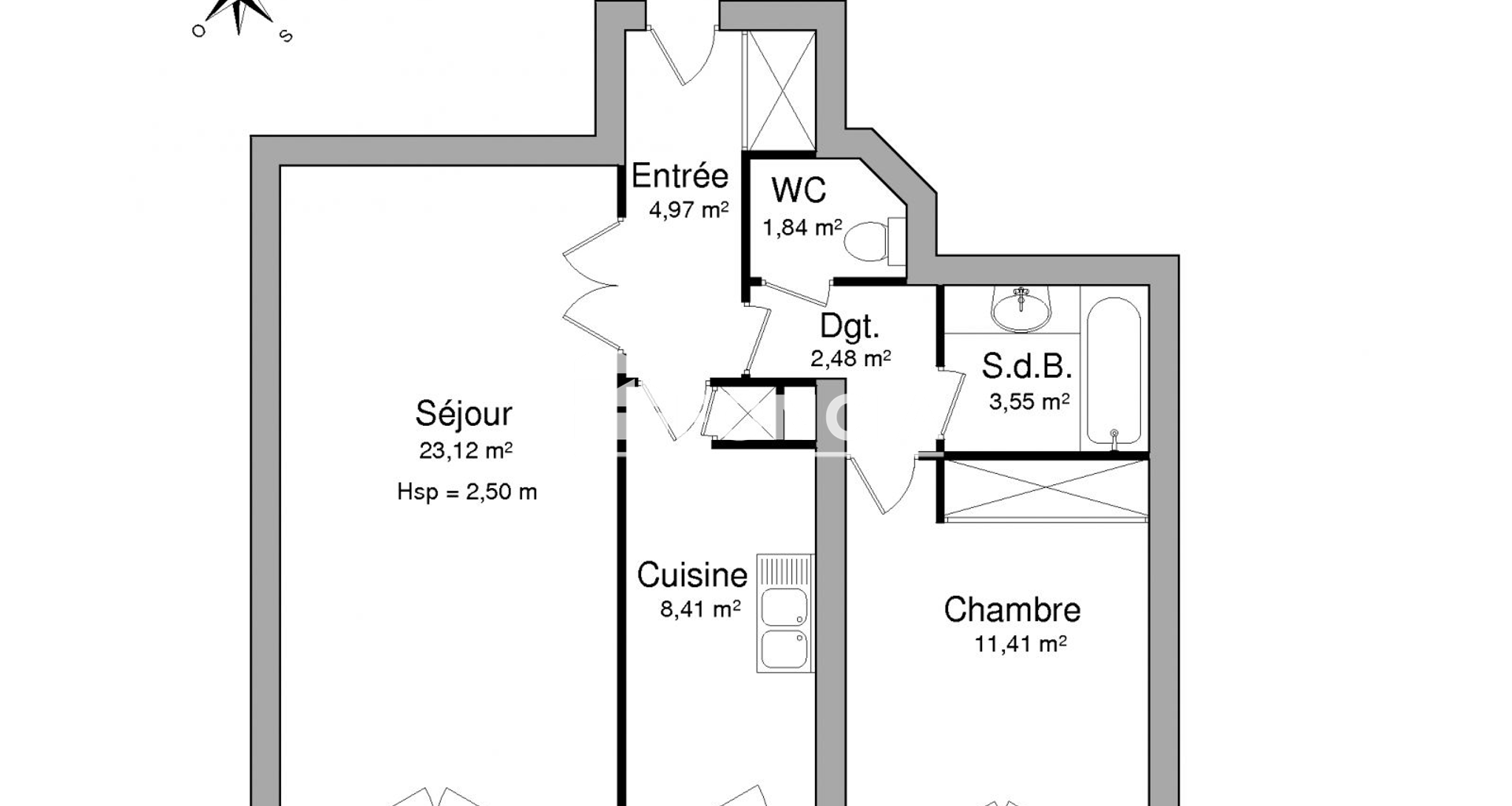 Appartement 2 pièces (55.78 m²) à louer - Gonesse (95500)