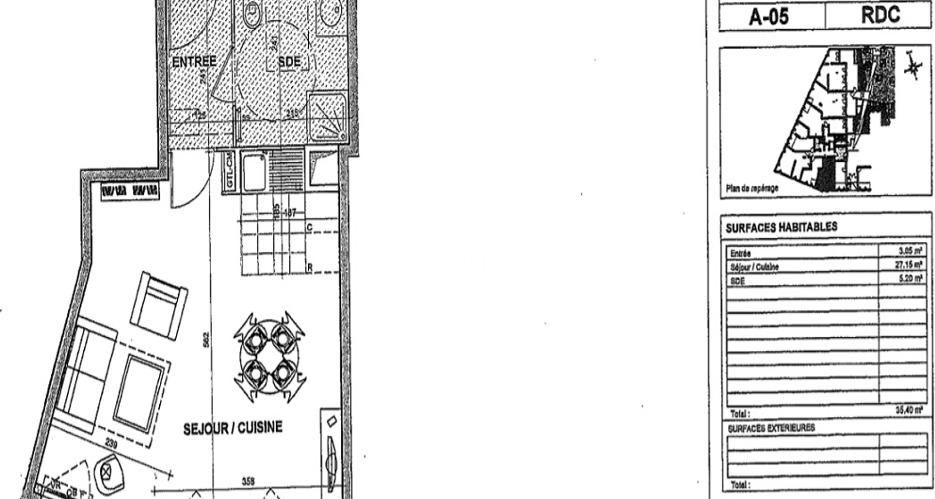 Studio meublé (35.4 m²) à louer - Palaiseau (91120)