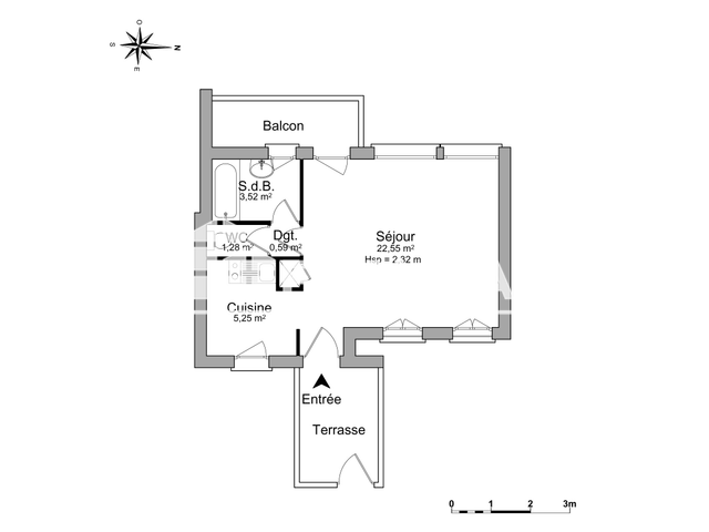 Studio (33.19 m²) à louer - Nimes (30000)