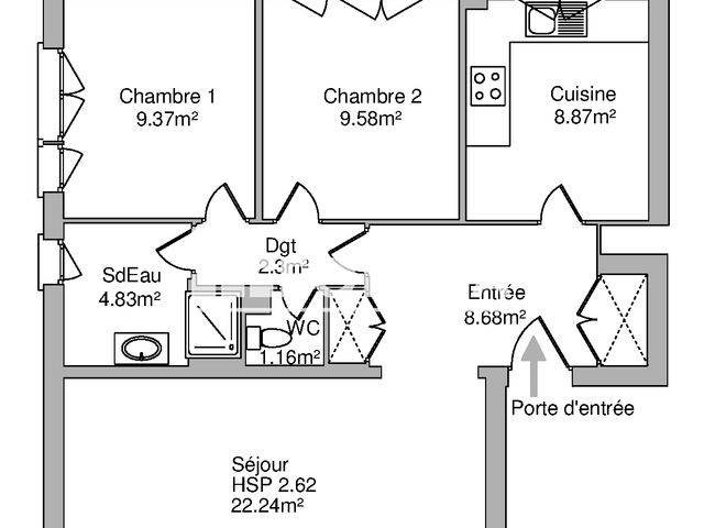 Appartement 3 pièces (68.08 m²) à louer - Fleury Les Aubrais (45400)
