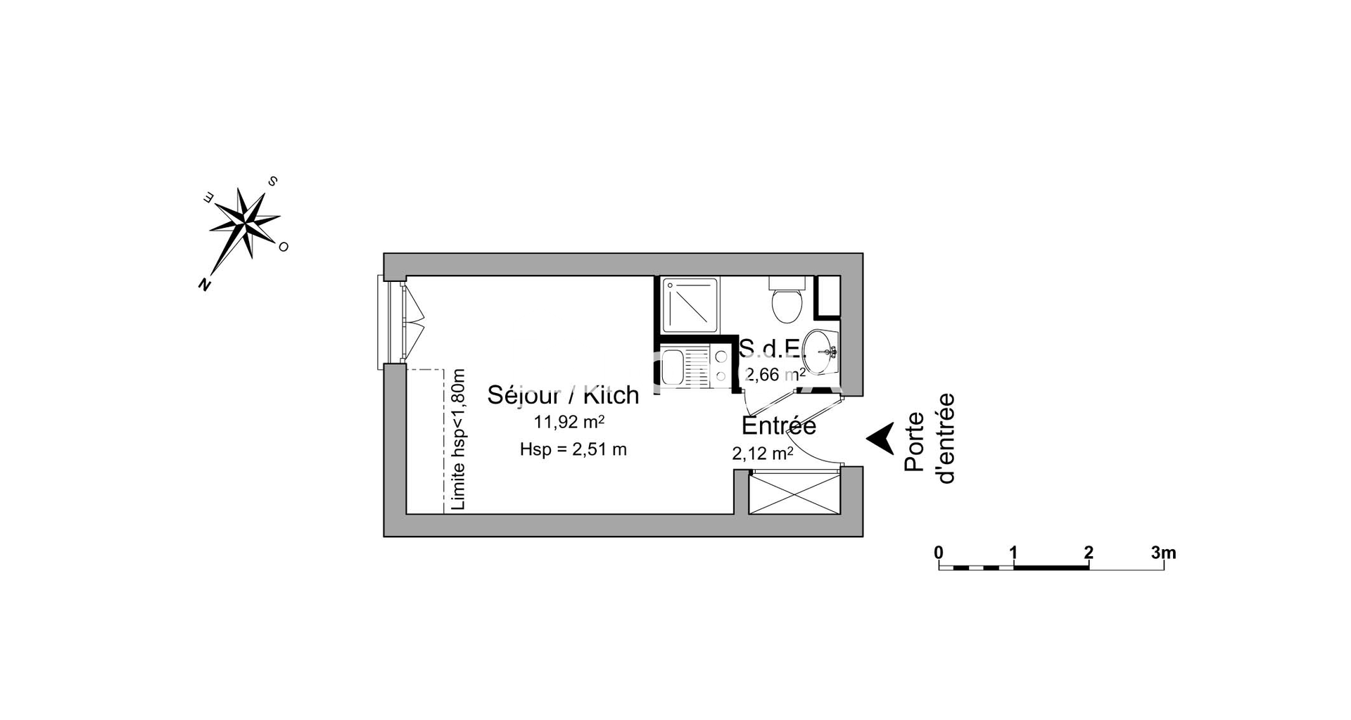 Studio (17.02 m²) à louer - Antony (92160)