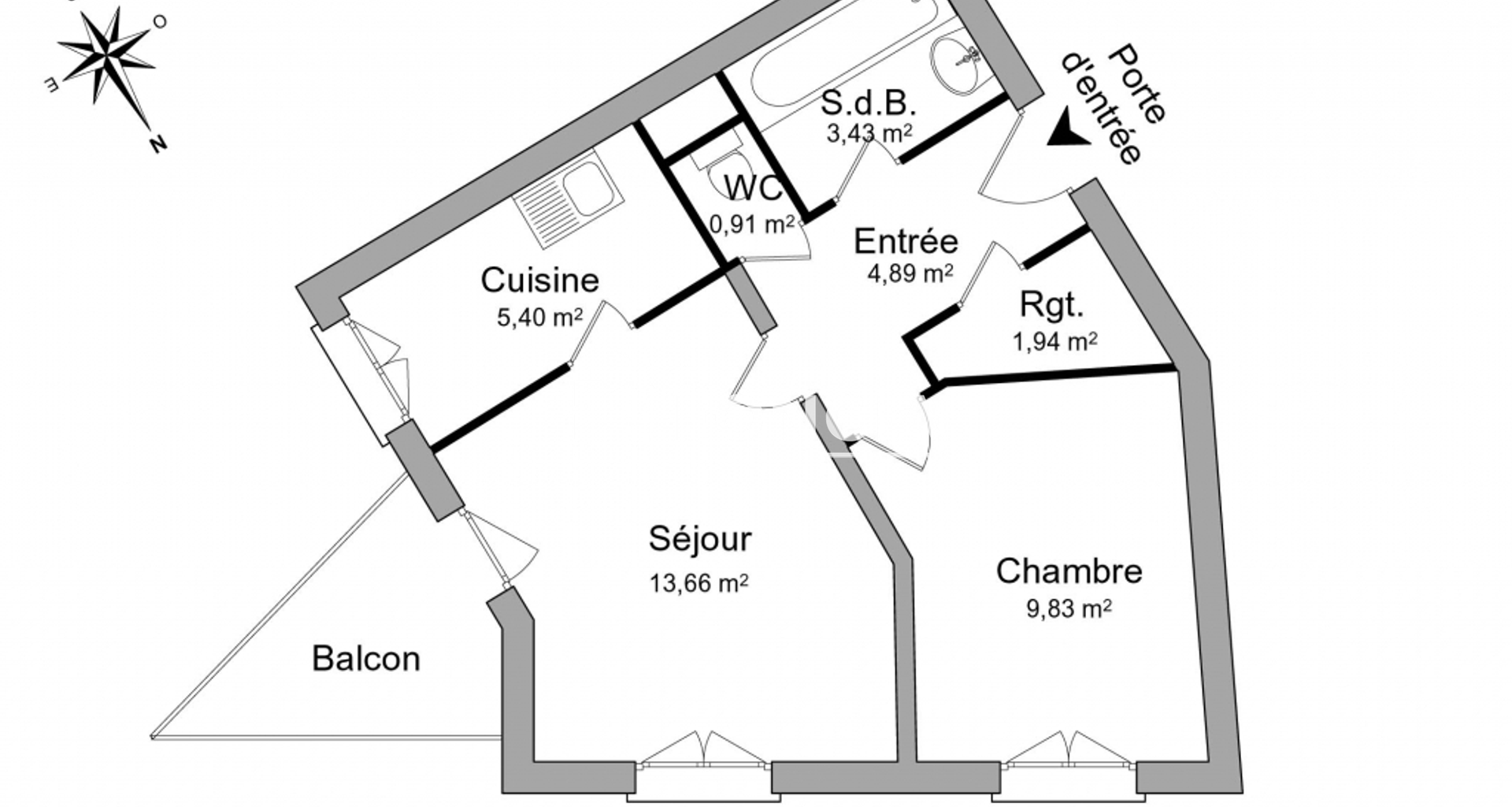 Appartement 2 pièces (40.06 m²) à louer - Olivet (45160)
