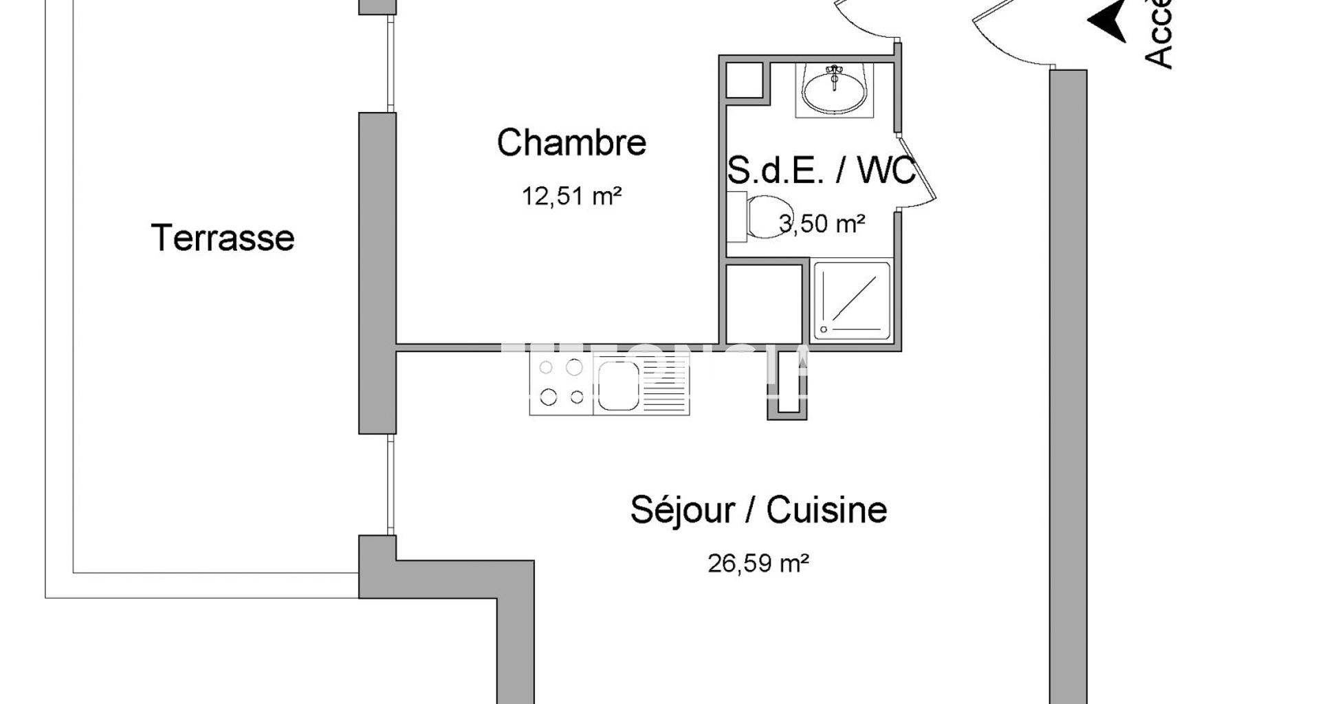 Appartement 2 pièces (42.61 m²) à louer - Déville-lès-rouen (76250)