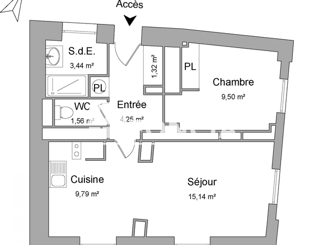Appartement 2 pièces (45 m²) à louer - Dieppe (76200)