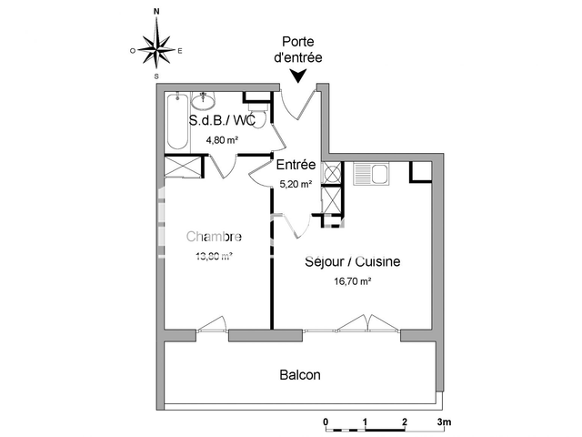 Appartement 2 pièces (40.5 m²) à louer - Le Grand-quevilly (76120)