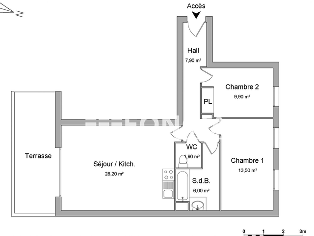 Appartement 3 pièces (66.48 m²) à louer - Montpellier (34070)
