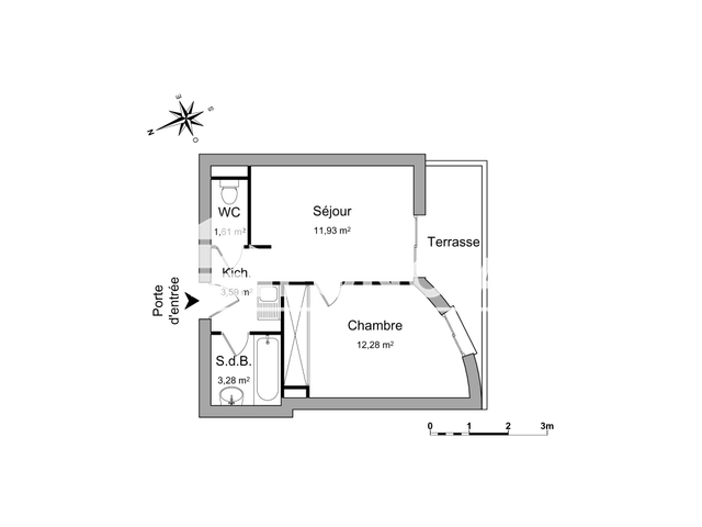 Appartement 2 pièces (32.69 m²) à louer - Montpellier (34090)