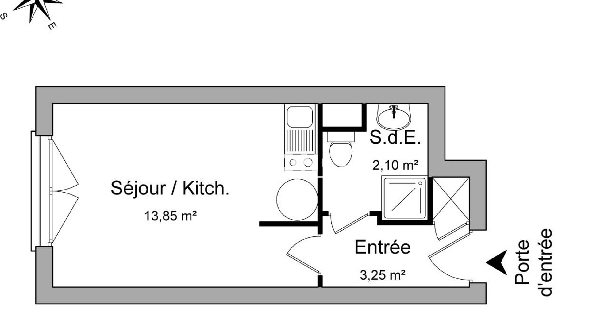Studio (19.2 m²) à louer - Antony (92160)
