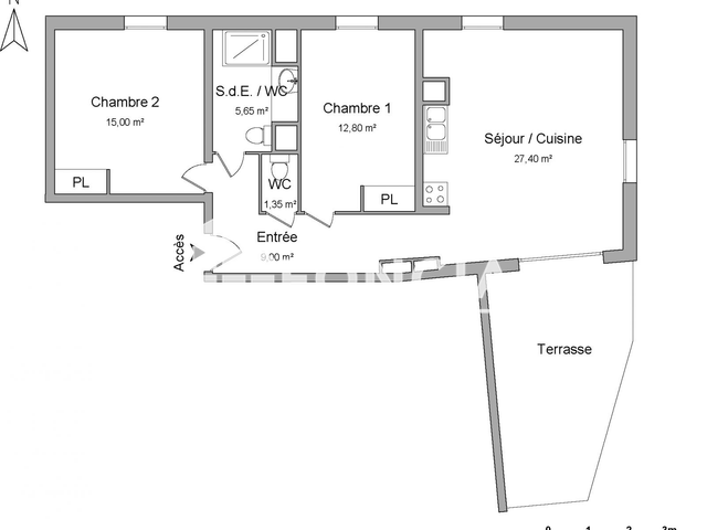 Appartement 3 pièces (71.2 m²) à louer - Castelnau Le Lez (34170)