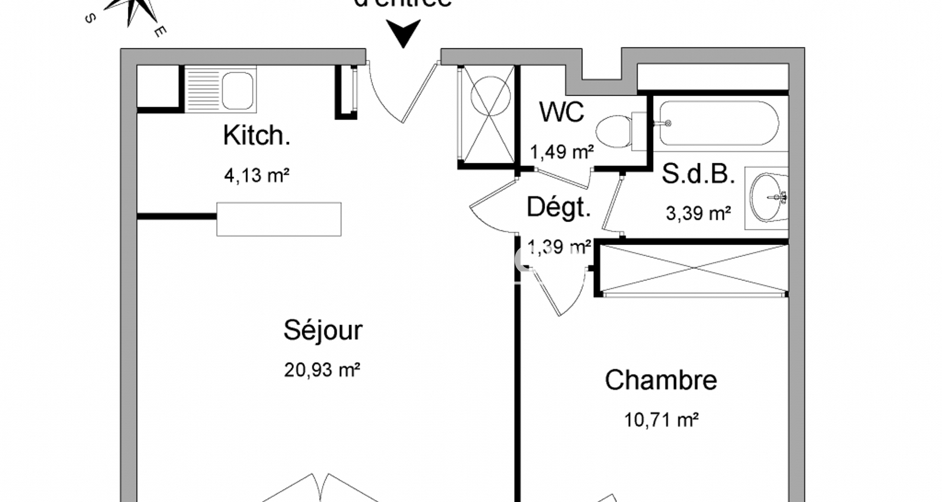 Appartement 2 pièces (42.04 m²) à louer - Franconville (95130)