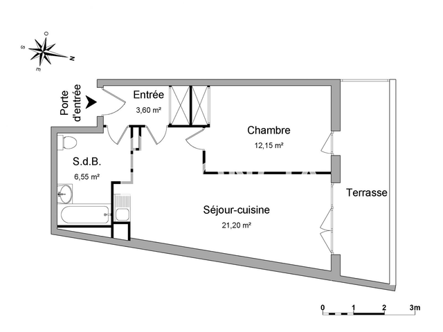 Appartement 2 pièces (43.5 m²) à louer - Castelnau Le Lez (34170)
