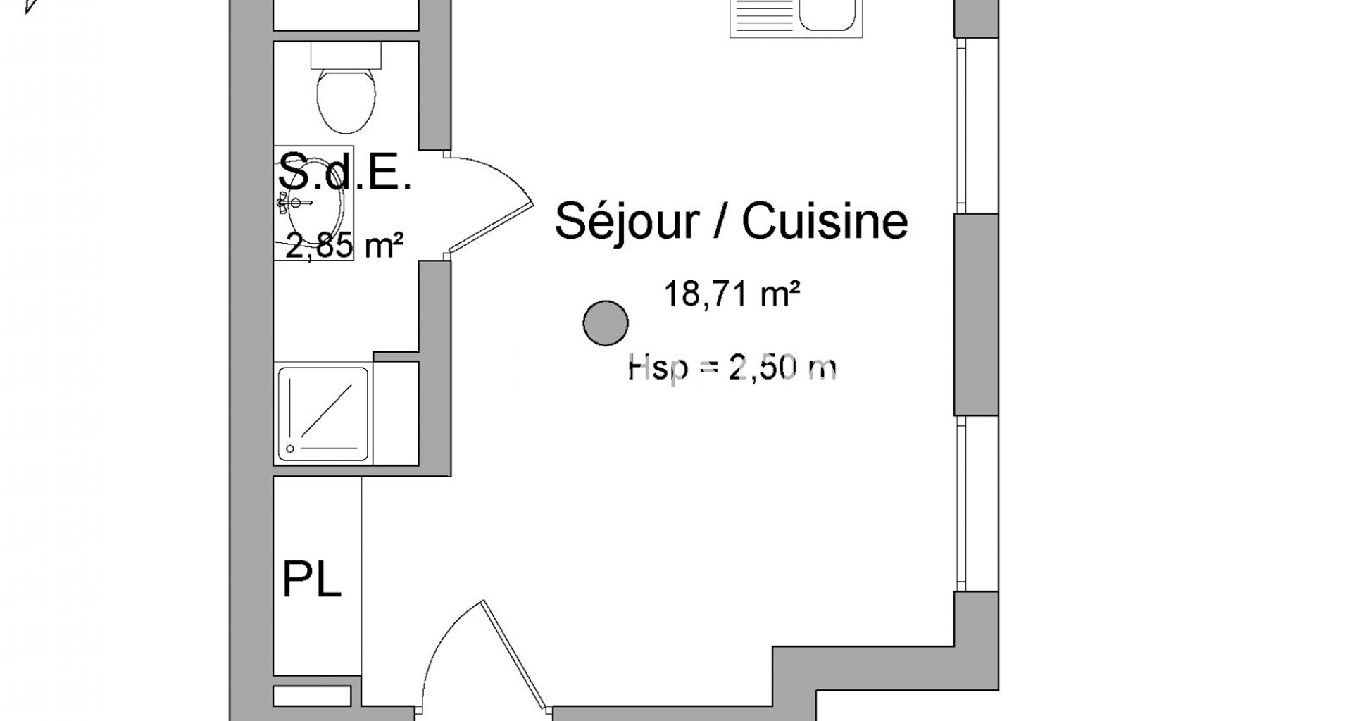 Studio (21.56 m²) à louer - Conflans-sainte-honorine (78700)