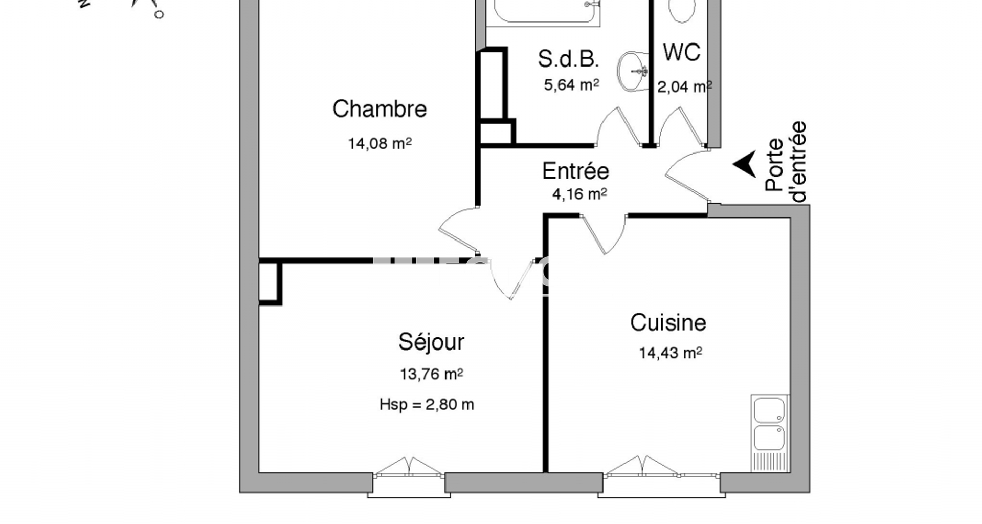 Appartement 2 pièces (53.49 m²) à louer - Bonneuil-en-france (95500)