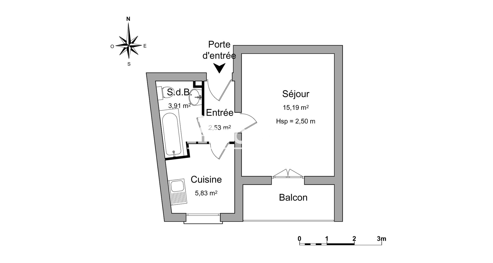 Studio (27.46 m²) à louer - Antony (92160)